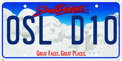 SD license plate 0SLD10