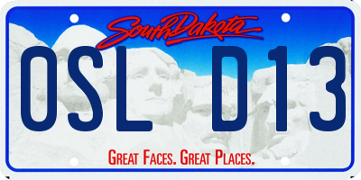 SD license plate 0SLD13
