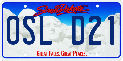 SD license plate 0SLD21