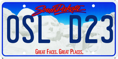 SD license plate 0SLD23