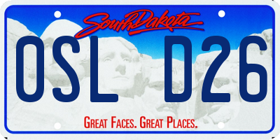 SD license plate 0SLD26