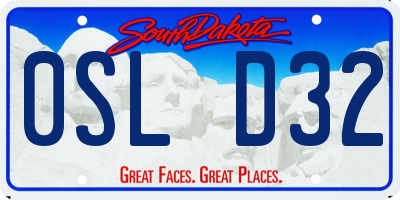 SD license plate 0SLD32