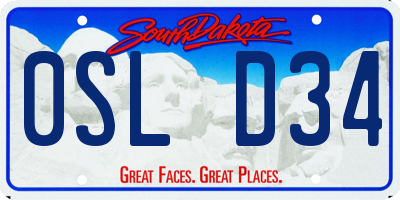 SD license plate 0SLD34