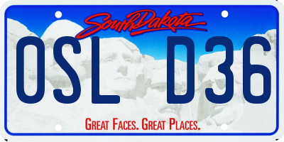 SD license plate 0SLD36