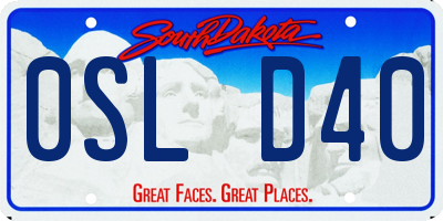 SD license plate 0SLD40