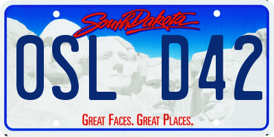 SD license plate 0SLD42