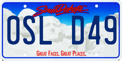 SD license plate 0SLD49