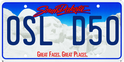 SD license plate 0SLD50