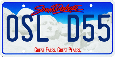 SD license plate 0SLD55