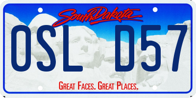 SD license plate 0SLD57