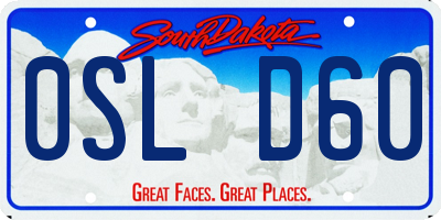 SD license plate 0SLD60