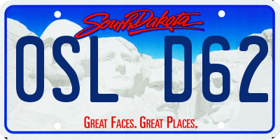 SD license plate 0SLD62