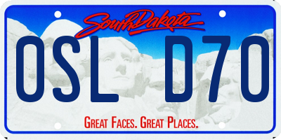 SD license plate 0SLD70