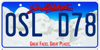 SD license plate 0SLD78
