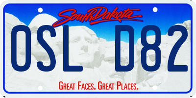 SD license plate 0SLD82