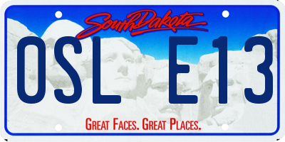 SD license plate 0SLE13