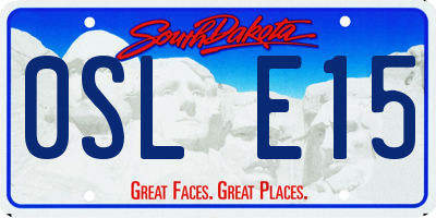 SD license plate 0SLE15