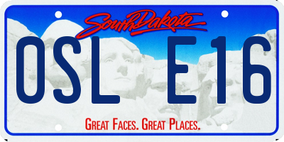 SD license plate 0SLE16