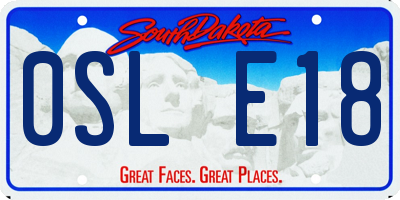 SD license plate 0SLE18