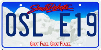 SD license plate 0SLE19