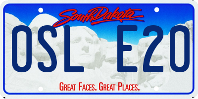 SD license plate 0SLE20