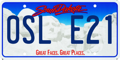 SD license plate 0SLE21