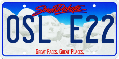 SD license plate 0SLE22