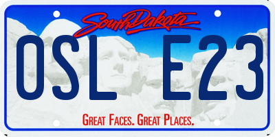SD license plate 0SLE23