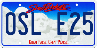 SD license plate 0SLE25