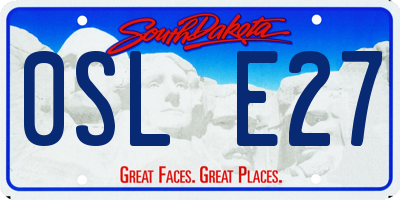 SD license plate 0SLE27