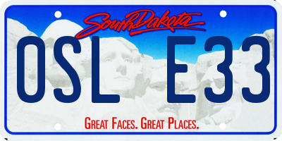 SD license plate 0SLE33