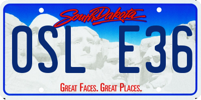 SD license plate 0SLE36
