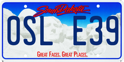 SD license plate 0SLE39