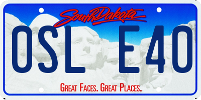 SD license plate 0SLE40