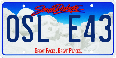 SD license plate 0SLE43