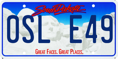 SD license plate 0SLE49