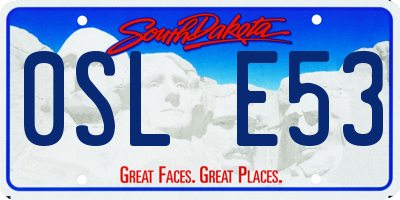 SD license plate 0SLE53