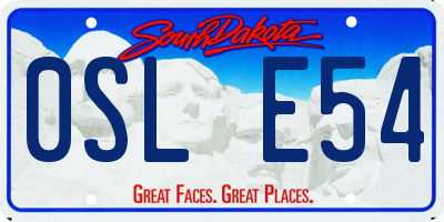 SD license plate 0SLE54