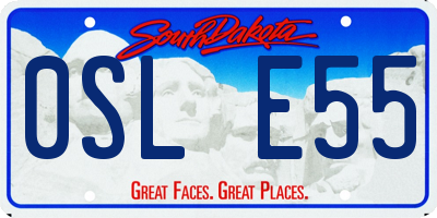 SD license plate 0SLE55