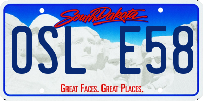 SD license plate 0SLE58