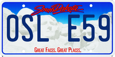 SD license plate 0SLE59