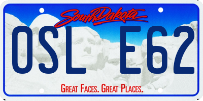 SD license plate 0SLE62