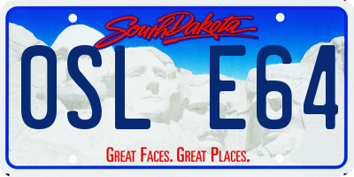 SD license plate 0SLE64