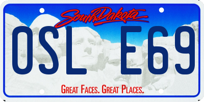 SD license plate 0SLE69