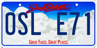 SD license plate 0SLE71