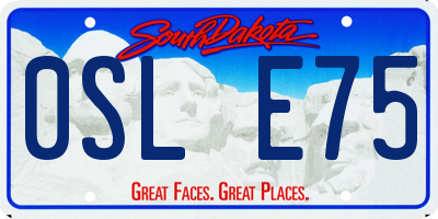SD license plate 0SLE75
