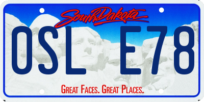 SD license plate 0SLE78