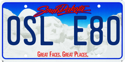 SD license plate 0SLE80