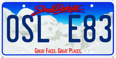 SD license plate 0SLE83