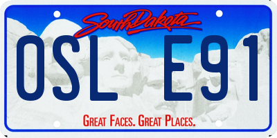 SD license plate 0SLE91